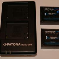 2 BATTERIE Patona per Panasonic + caricabatterie