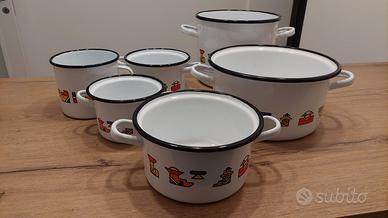 Set pentole con coperchi