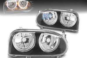 FARI VOLKSWAGEN VW GOLF 3 ANGEL EYES FONDO NERO H7