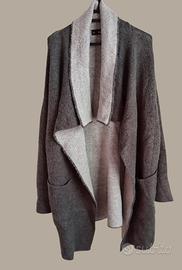 Cardigan grigio in lana da donna. Zara. Taglia L