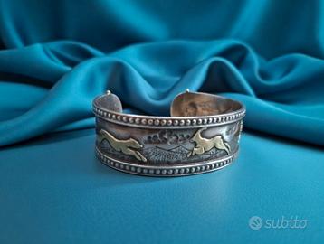 bracciale in argento con dettagli in oro