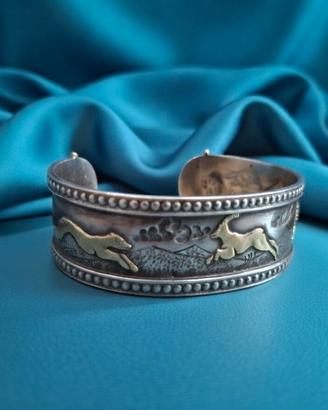 bracciale in argento con dettagli in oro