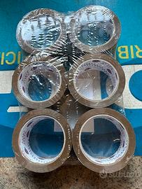 6 x Nastro da imballaggio adesivo avana  scotch pe