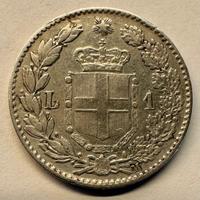 1 Lira  Regno d'Italia 1887 Umberto I – Ag 835
