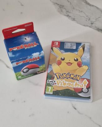 pokemon let's go pikachu con poke ball plus switch
