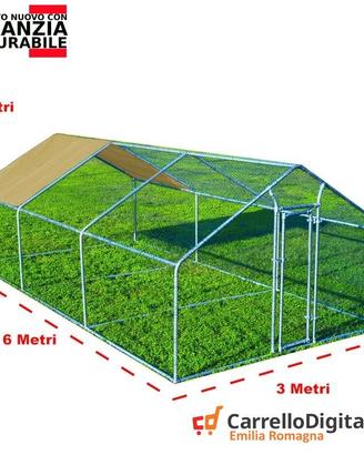 Gabbia Galline 3x6 m x h 2 m – 18 mq – beige