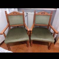 Poltrone vintage in velluto verde