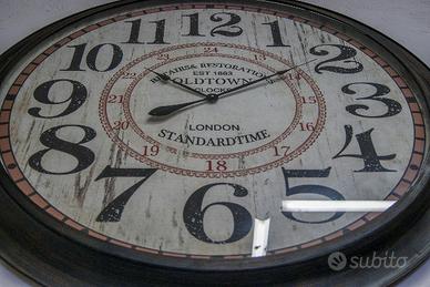 Orologio vintage shabby chic metallo old town