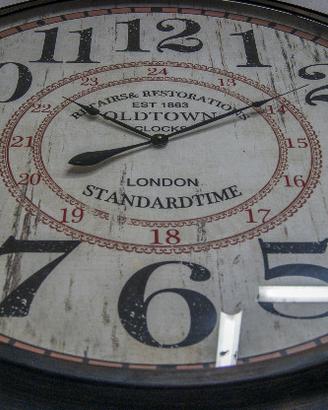 Orologio vintage shabby chic metallo old town
