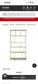 Simply - Scaffale/libreria oro maison du monde