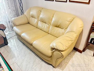 Divano poltrona in pelle 3 posti