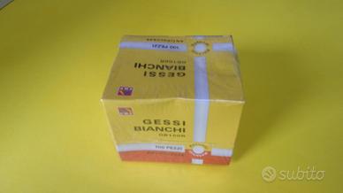 Scatola 100 gessi bianchi rotondi, nuovi, mai usat