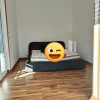 letto contenitore in stoffa BLU/NERO
