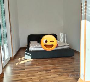 letto contenitore in stoffa BLU/NERO