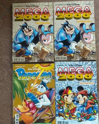 paperino 213, topolino mega 2000, 4 volumi