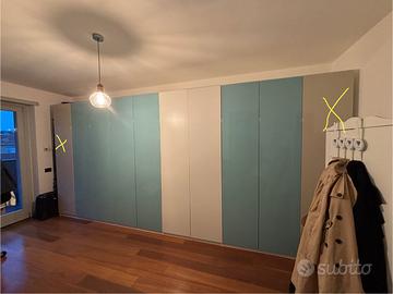 rmadio IKEA PAX 4m con ante azzurre e bianche