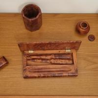 Set da scrivania in radica 