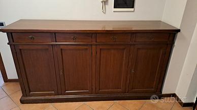 CREDENZA ARTE POVERA IN LEGNO MASSELLO - 4 ANTE