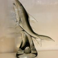 Scultura in vetro soffiato / delfino artistico