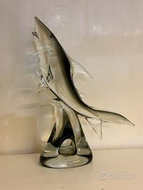 Scultura in vetro soffiato / delfino artistico