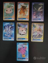Lotto 7 card lenticolari Digimon Kinder e Ferrero