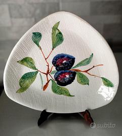 Piatto decorativo anni '60 ceramica 