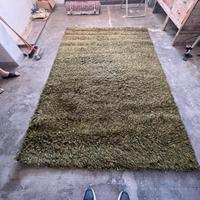 Tappeto verde e giallo Due Palme lana vergine