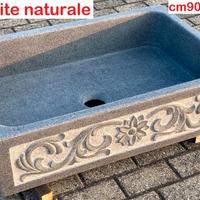 Lavello lavandino per cucina in pietra 90x60cm 2