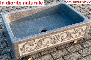 Lavello lavandino per cucina in pietra 90x60cm 2