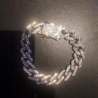 Bracciale trap hip pop moderno in strass cubano
