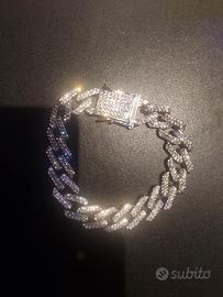 Bracciale trap hip pop moderno in strass cubano