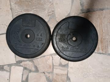 DISCHI  PESI PALESTRA GOMMATI 20KG foro 28mm