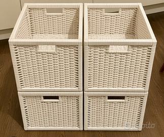 4 ceste ikea branas in vimini bianche