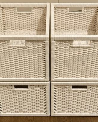 4 ceste ikea branas in vimini bianche