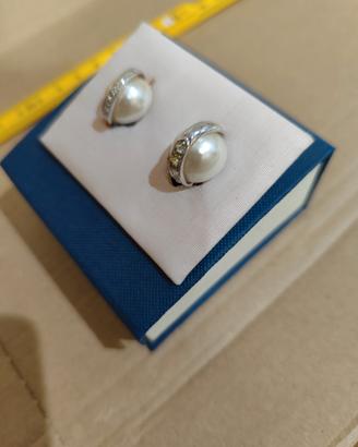 Orecchini perla con zirconi vintage 