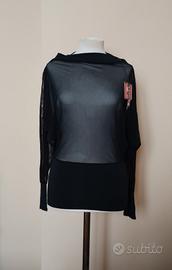 Maglia nera trasparente Slash – taglia M,