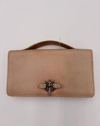 Pochette gioiello Dior D bee in seta rosa