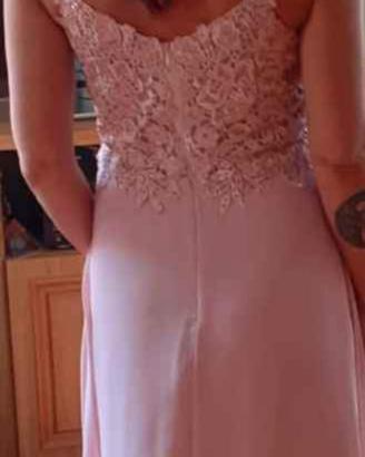 Abito elegante rosa cipria in pizzo  Taglia XS
