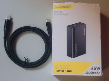 Power bank notebook con cavo display usb c nuova