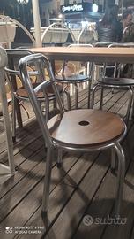 Sedia designer in Alluminio con tamburo in legno