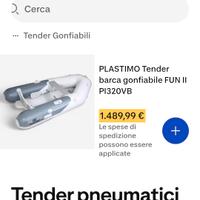 tender 2,40 mt plastimo con chiglia gonfiabile