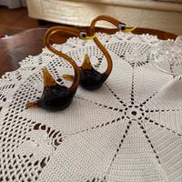 Coppia di cigni vetro soffiato anni 70/80