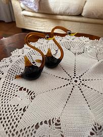 Coppia di cigni vetro soffiato anni 70/80