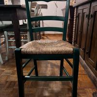 Sedie in legno impagliate colore verde