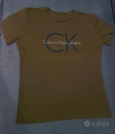 T-Shirt manica corta Calvin klein, Verde, Tg.M