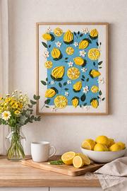 Dipinto, Quadro limoni fatto a mano, arte materica