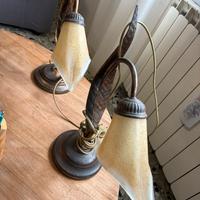 Coppia Lampade Vetro e Metallo