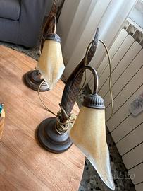 Coppia Lampade Vetro e Metallo