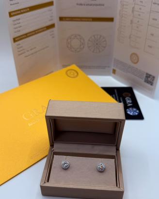 Orecchini Halo Moissanite Certificato 0.5 CT