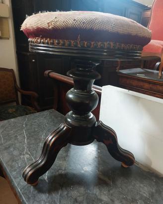 SGABELLO ANTICO DA PIANOFORTE META' 800